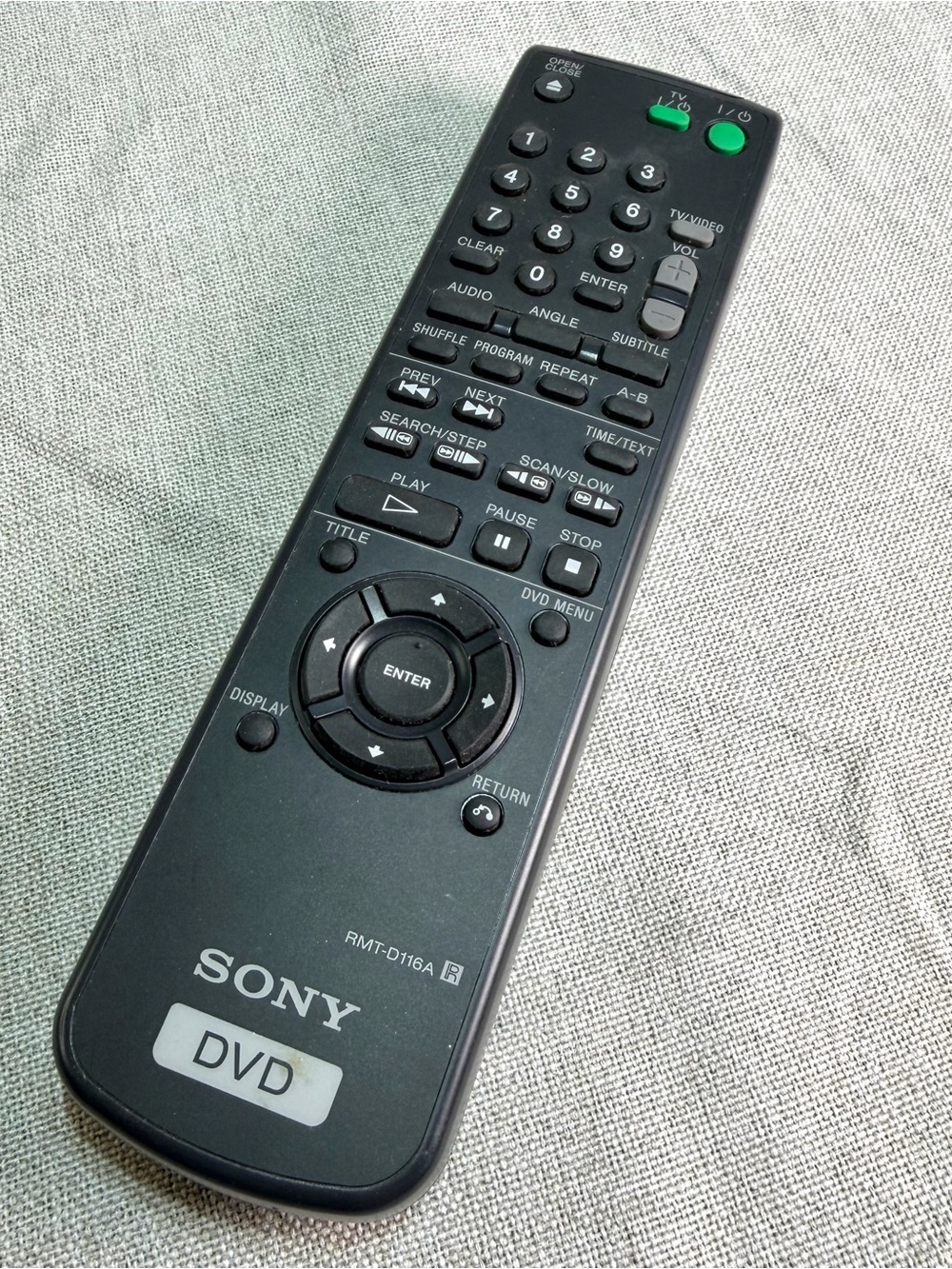 Sony Black DVD RMT-D116A Remote Control